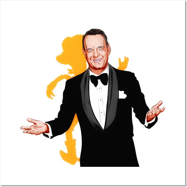 Tom Hanks - An illustration by Paul Cemmick Wall Art by PLAYDIGITAL2020